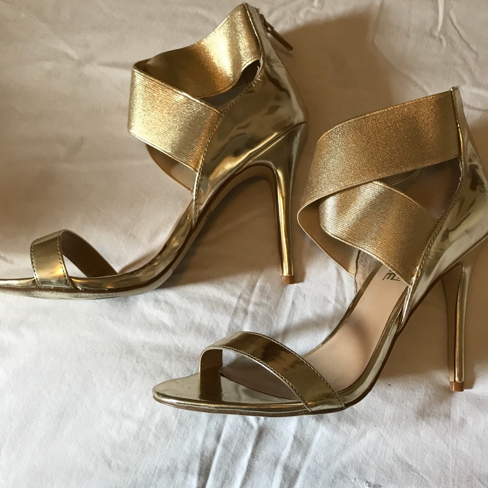 Gold prom /dress heels size 8